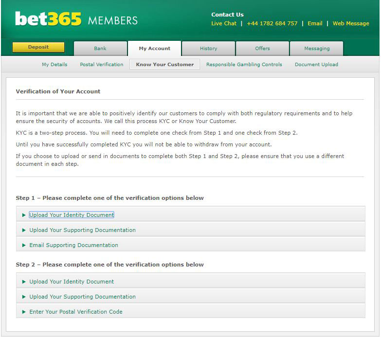 bet365 Verification