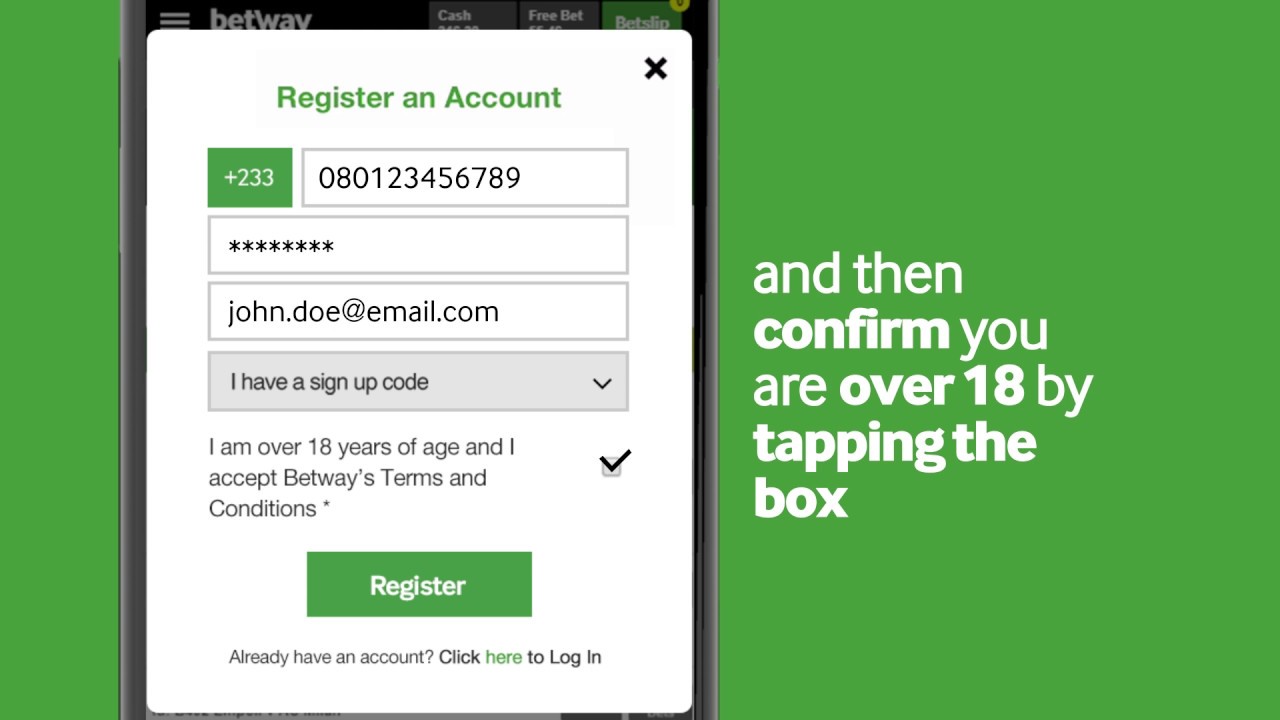 Betway Sign Up Mobile Device
