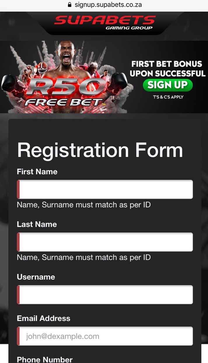 SupaBets Register